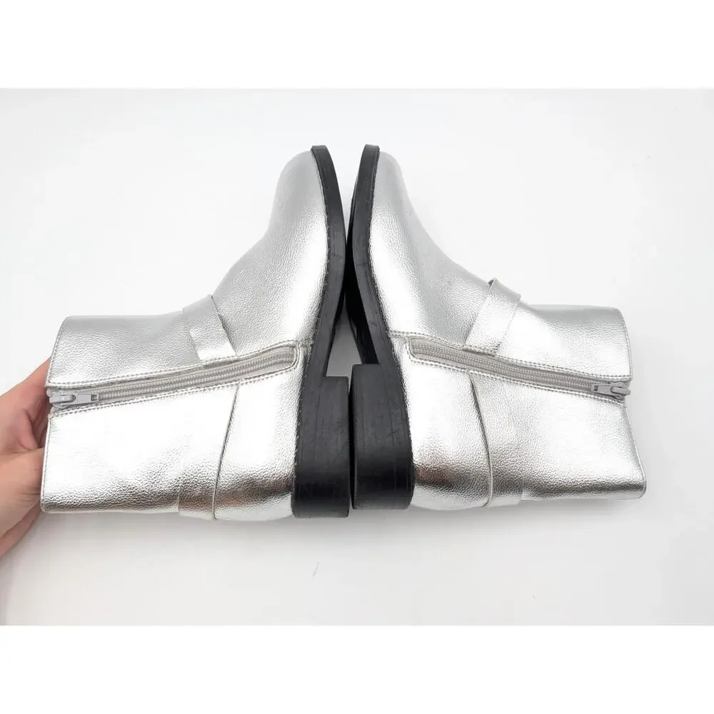 Dolce Vita Minnow Metallic Harness Bootie Side Zip Girls Silver Size US5
